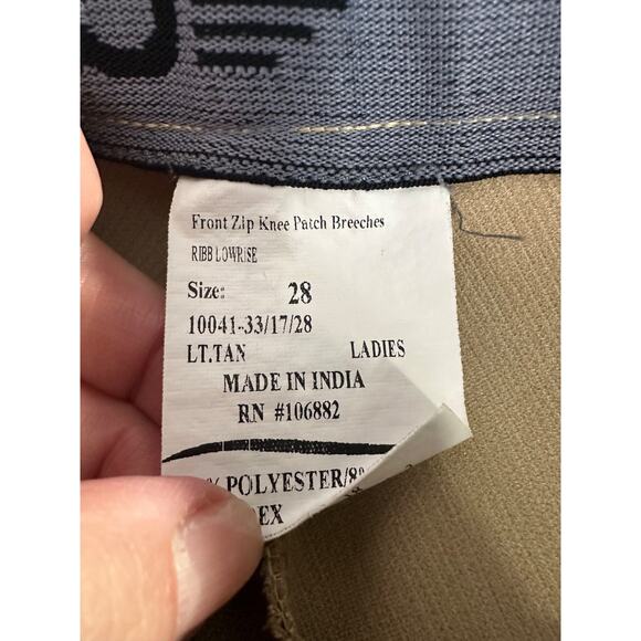 TuffRider Breeches Womens 28 Tan Equestrian Pants Horseback Riding Knee Patch C2 - Picture 5 of 7